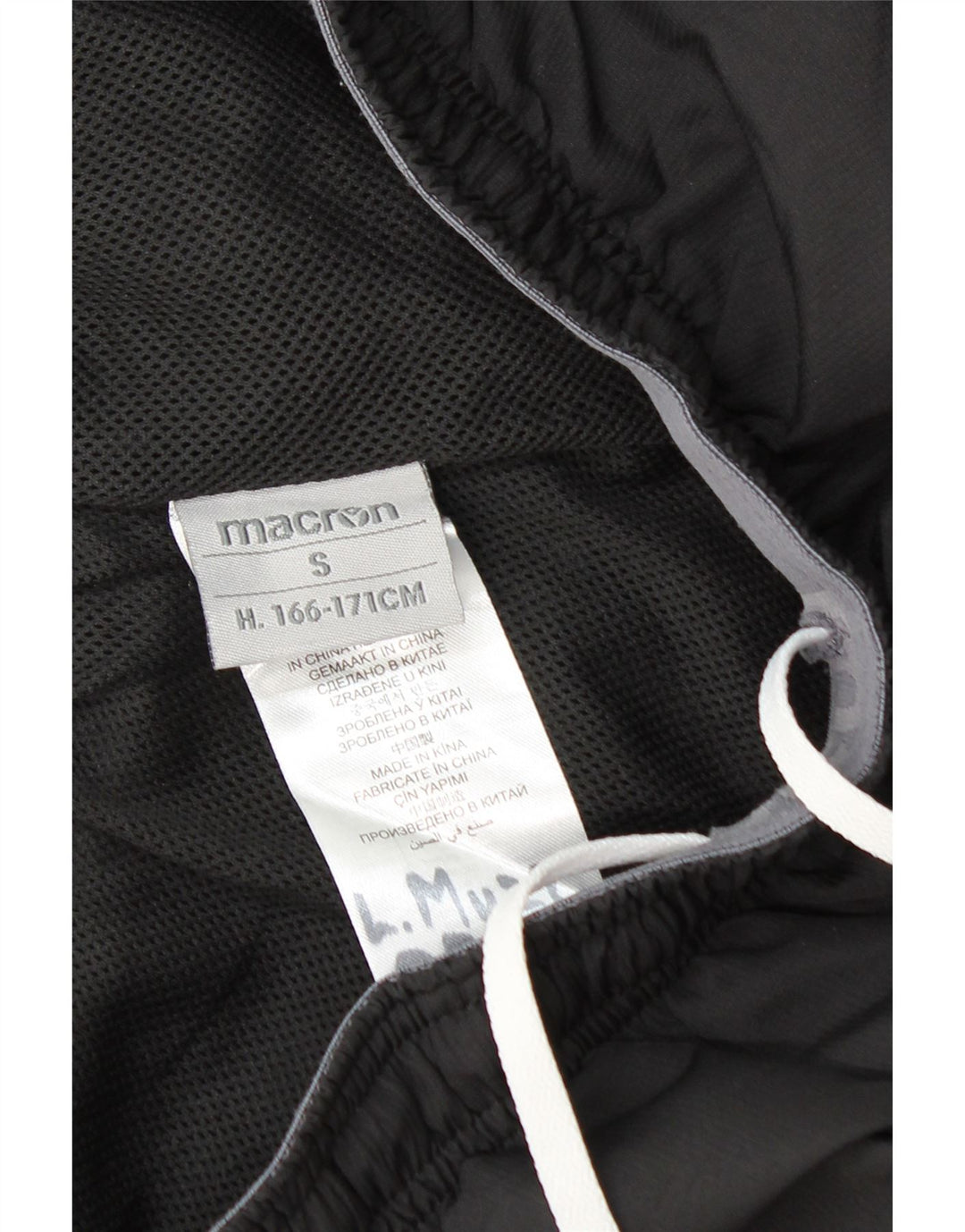 Мужские спортивные шорты Macron, маленькие черные, полиэстер с цветными блоками