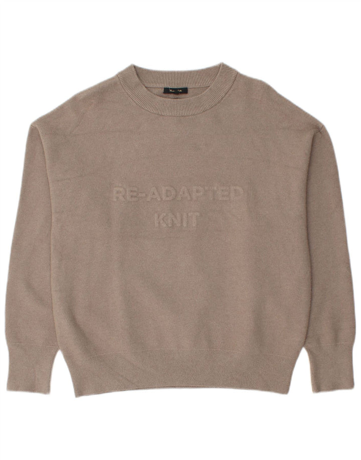 Женский джемпер с круглым вырезом Massimo Dutti UK 14, средний бежевый