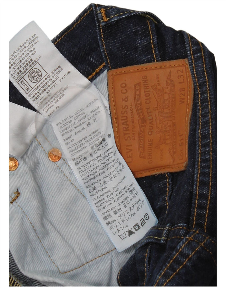 Мужские джинсы Levi's Slim 511 W28 L32 синие, хлопок