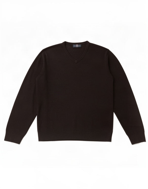 Мужской джемпер с v-образным вырезом Marks & Spencer Blue Harbour, большой черный акрил
