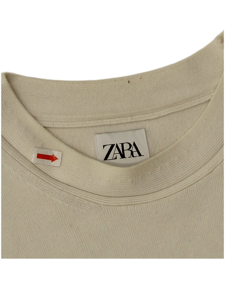 Женский джемпер с вырезом «лодочка» Zara UK 14, средний белый вискоза