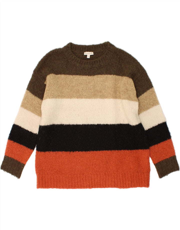 MONSOON Womens Jumper Sweater UK 14 Medium Multicoloured Striped Acrylic Vintage Monsoon and Second-Hand Monsoon from Messina Hembry 
