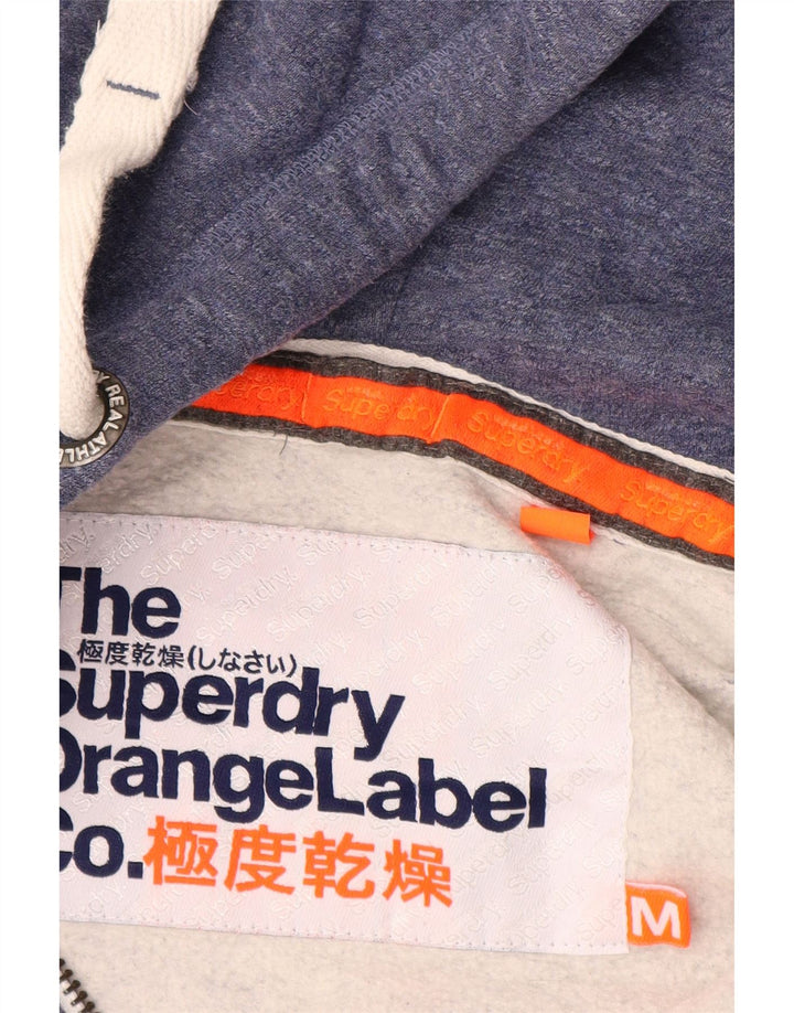 SUPERDRY Мужской свитер с капюшоном на молнии, средний синий, хлопок