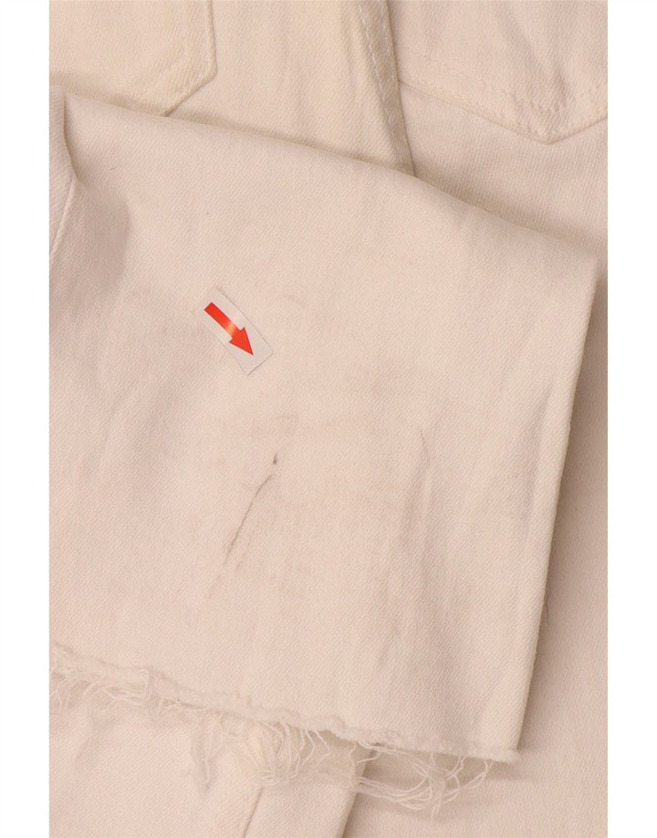 Женские потертые джинсы Bootcut с высокой посадкой Zara EU 34 2XS W24 L26 Off White