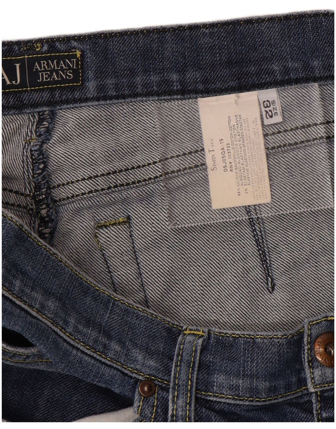Мужские джинсовые шорты Armani W32, средний синий хлопок