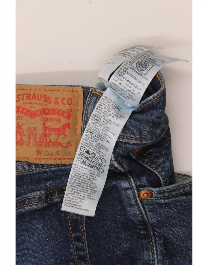 Мужские прямые джинсы LEVI'S 514 W38 L34 синие, хлопок