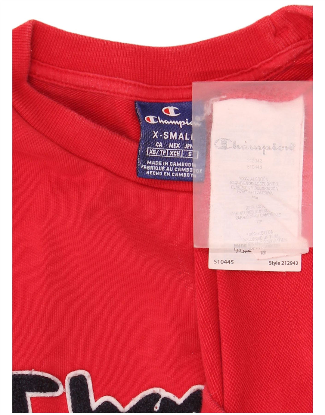 Женский джемпер оверсайз с рисунком Champion UK 6 XS, красный хлопок