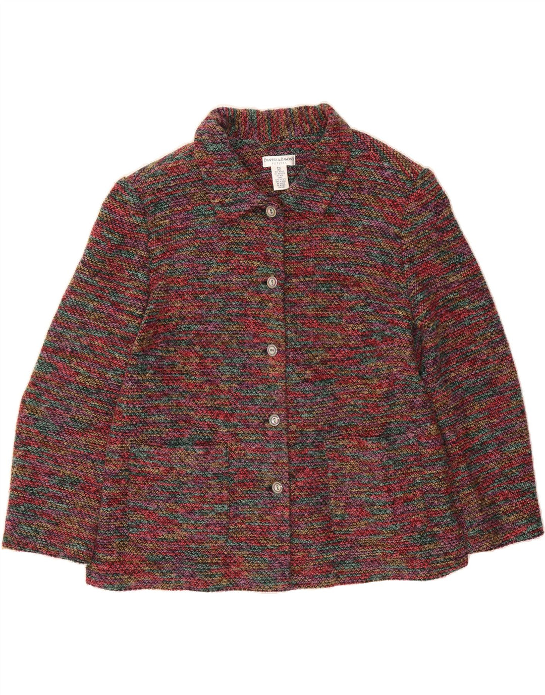 VINTAGE Womens Petites Overcoat UK 18 XL Multicoloured Acrylic Vintage Vintage and Second-Hand Vintage from Messina Hembry 