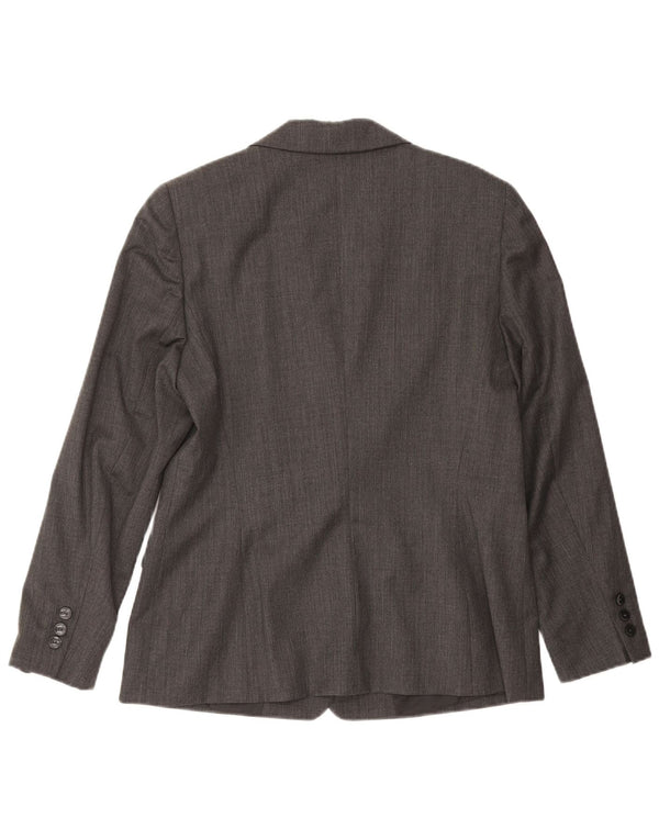 ESCADA Womens 3 Button Blazer Jacket UK 14 Medium Grey Wool