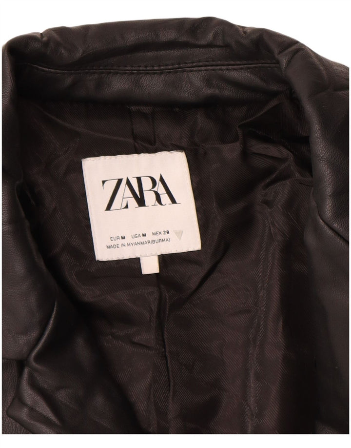 Женский пиджак оверсайз на 1 пуговице Zara UK 14, средний черный