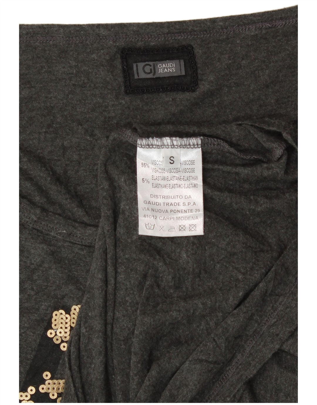 Gaudi Женский оверсайз-топ с графическим рисунком, длинный рукав, Великобритания, 10, маленький, серый, вискоза