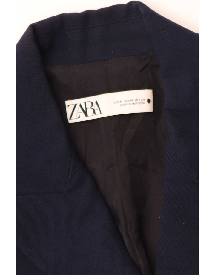 Женский двубортный пиджак Zara UK 14, средний темно-синий