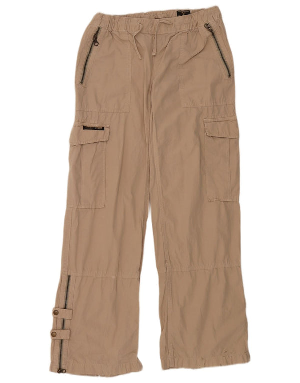 Женские широкие брюки карго Superdry W28 L32, бежевый хлопок