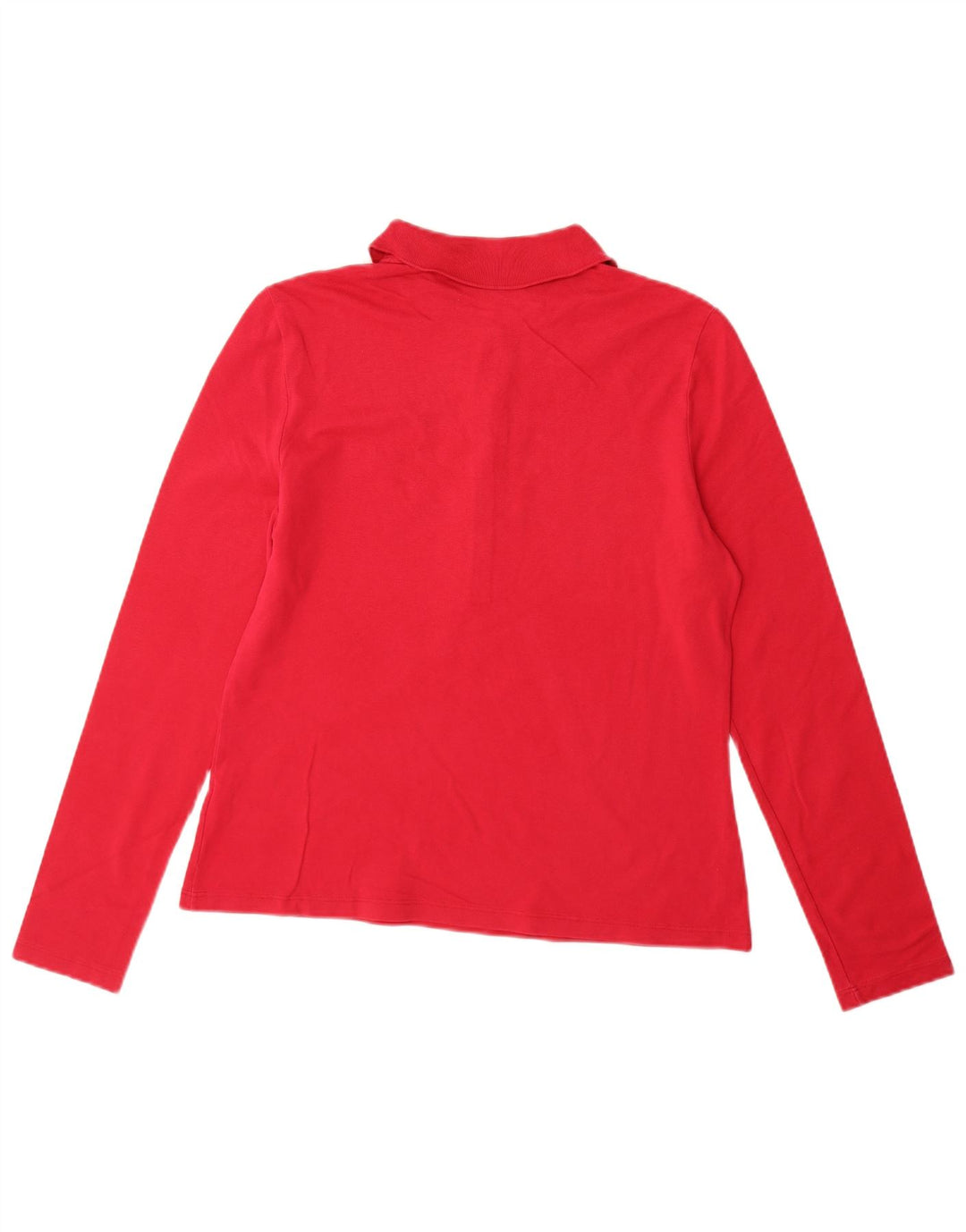 LACOSTE Женская рубашка поло приталенного кроя с длинным рукавом, размер 44, большая розовая, хлопок