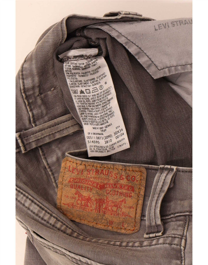 Мужские джинсы Levi's 511 Slim W30 L29 Серые хлопковые