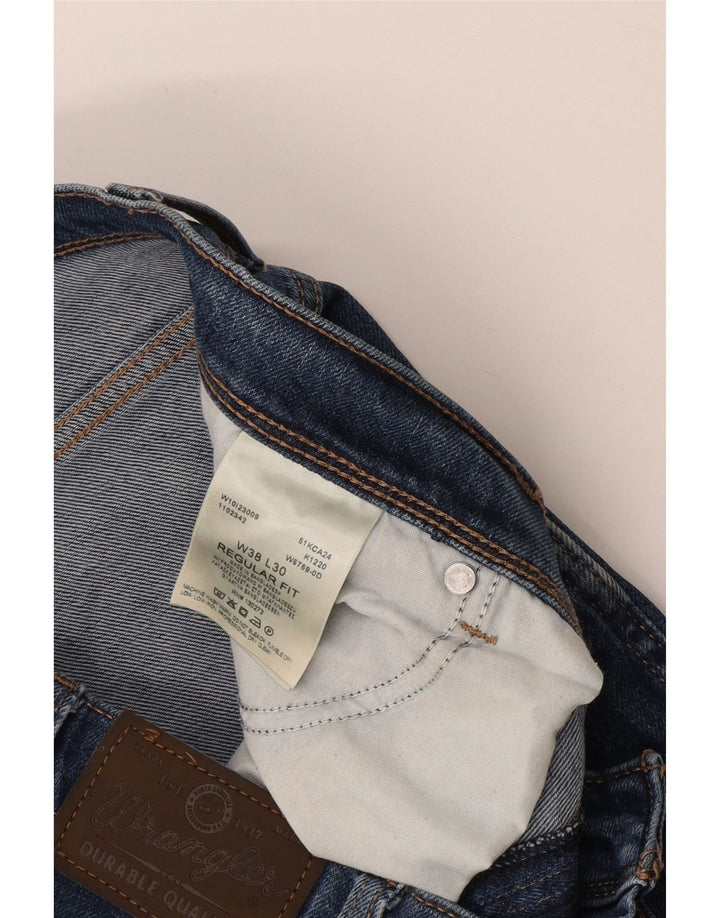 Мужские прямые джинсы WRANGLER стандартного кроя W38 L30, синие, хлопок