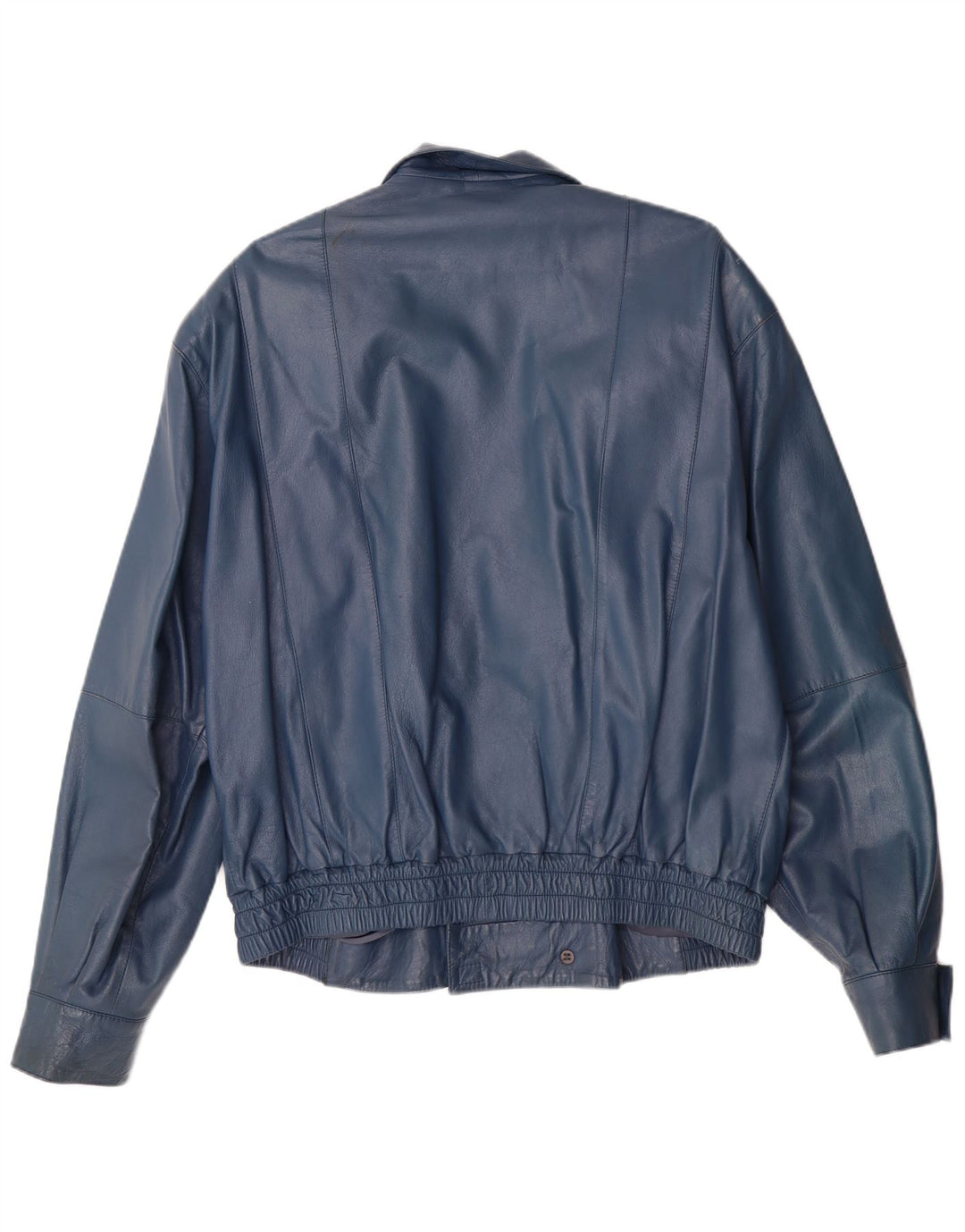 Мужская кожаная куртка в стиле милитари VINTAGE IT 52 XL синяя кожаная