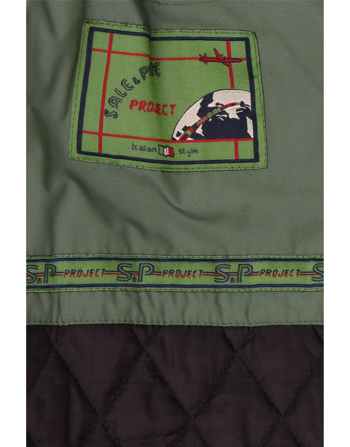 Винтажная мужская стеганая куртка UK 42 XL, зеленая