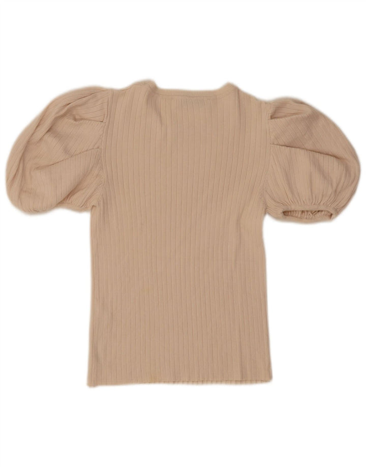 Женская укороченная блузка Zara UK 12, средний цвет из белой вискозы