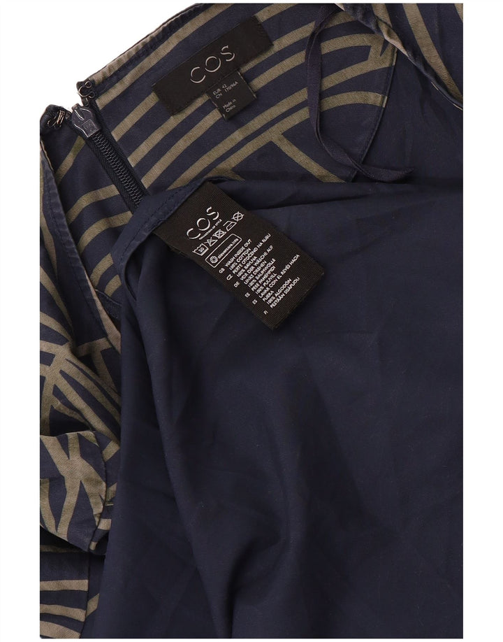 Женское асимметричное платье COS EU 42, большой темно-синий хлопок с геометрическим рисунком