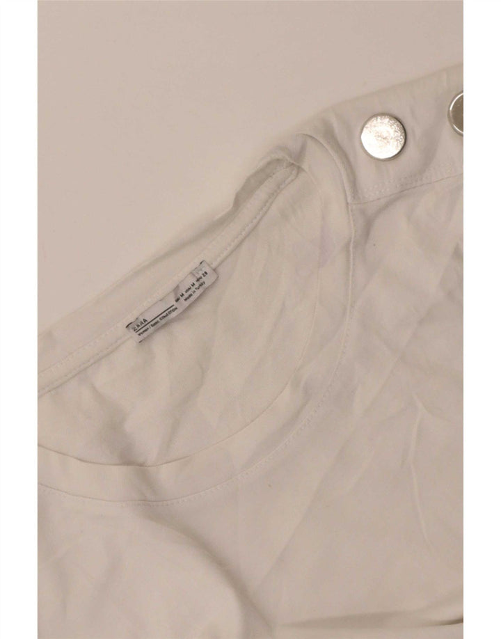 Женская футболка Zara Top UK 12 Medium White