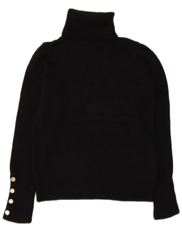 Женский джемпер с высоким воротником ZARA UK 12, средний черный акрил