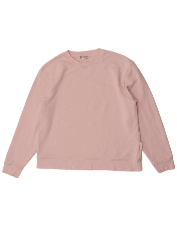 Женский джемпер оверсайз Zara UK 16, большой розовый хлопок