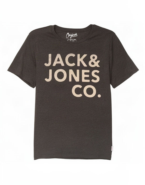 Мужская футболка с рисунком Jack & Jones, большой серый хлопок