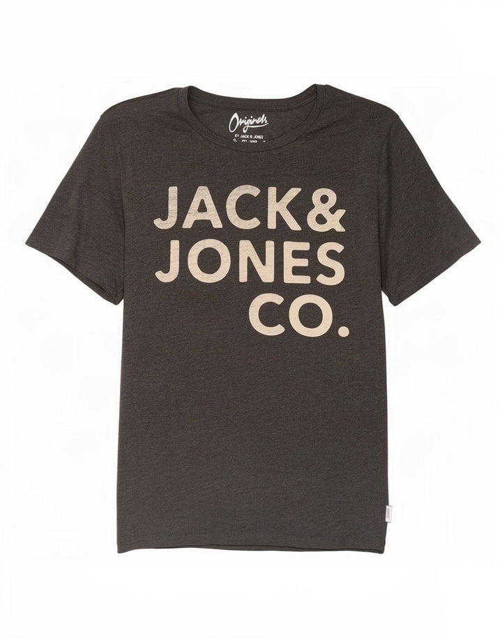 Мужская футболка с рисунком Jack & Jones, большой серый хлопок