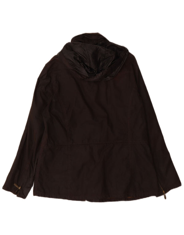 Женская куртка Barbour из вощеного хлопка с капюшоном UK 14, большая коричневая