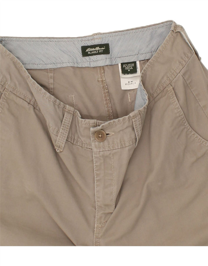 EDDIE BAUER Womens Blakely Fit Chino Shorts US 8 Medium W27  Grey Cotton Vintage Eddie Bauer and Second-Hand Eddie Bauer from Messina Hembry 