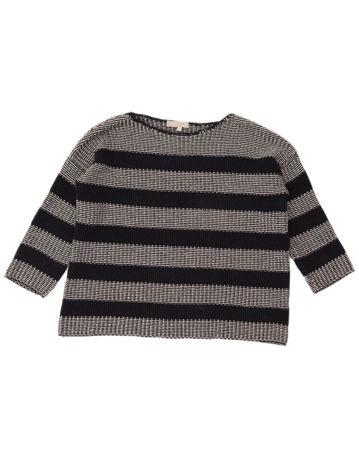 Женский укороченный джемпер свободного кроя с вырезом лодочкой HOBBS, Великобритания 10, маленький черный