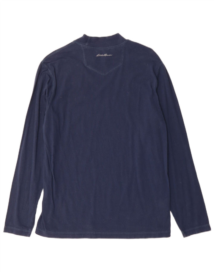 Мужской топ Eddie Bauer с длинным рукавом, средний темно-синий, хлопок