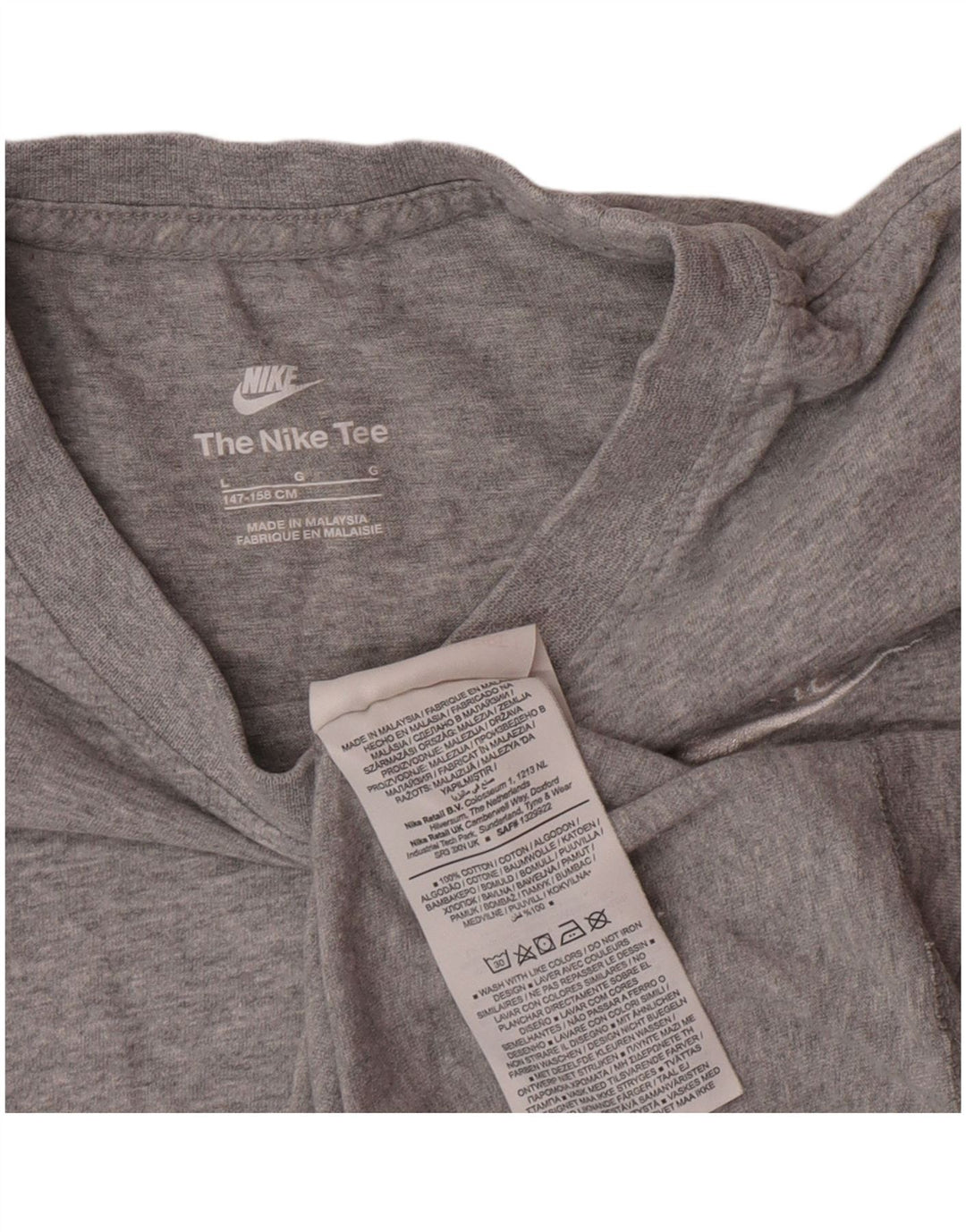 Футболка Nike для мальчиков, 12–13 лет, большой размер, серый хлопок с крапинками