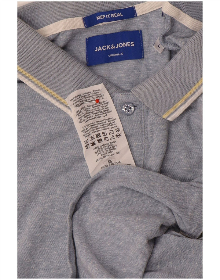 Мужская рубашка-поло Jack & Jones, большая синяя, полиэстер