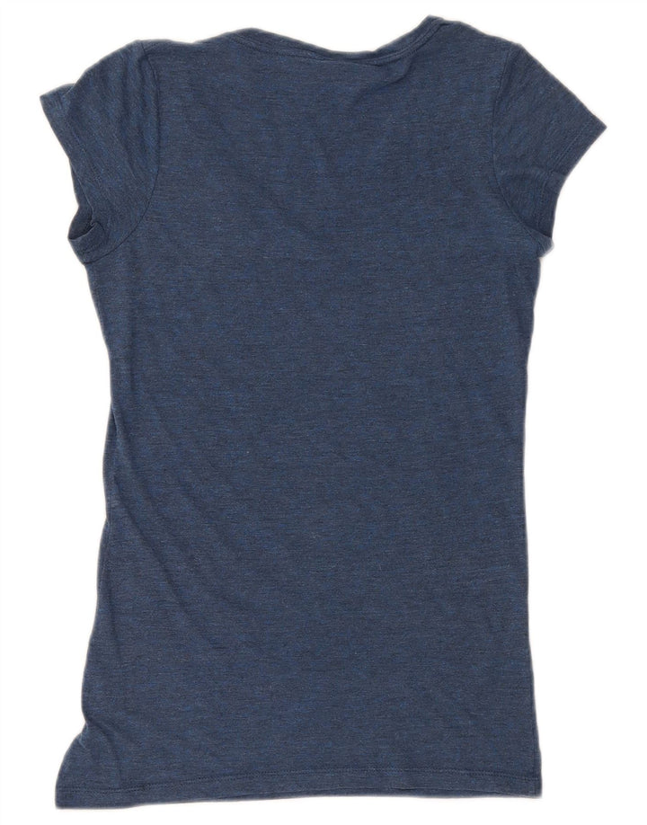 GENUINE MERCHANDISE Womens Graphic T-Shirt Top UK 12 Medium Blue Polyester