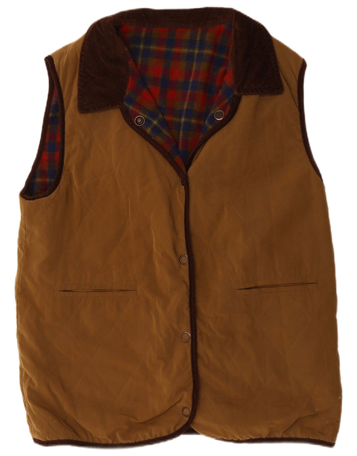 Женский двусторонний жилет Ulla Popken UK 20 2XL, коричневая шерсть