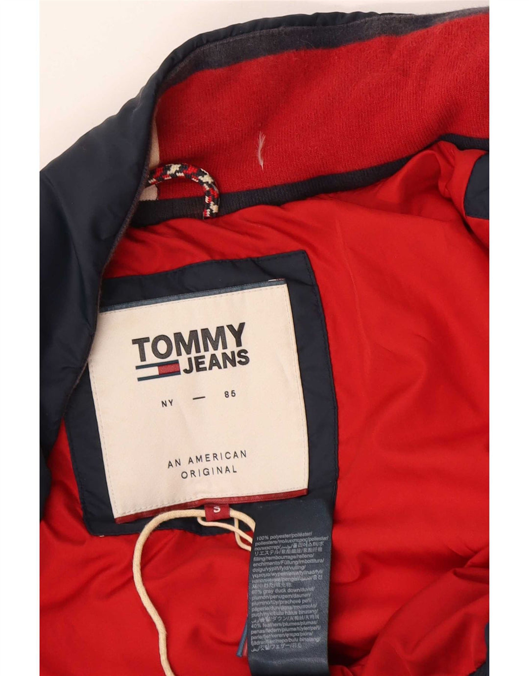 Женская стеганая куртка оверсайз Tommy Hilfiger UK 10, маленькая, темно-синяя