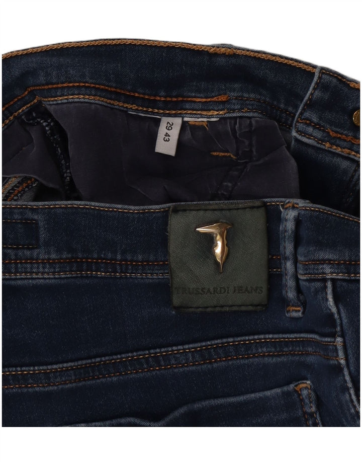 Женские укороченные джинсы Trussardi W29 L25 Темно-синие