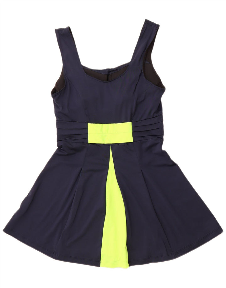 Женские купальники NIKE Dri Fit UK 12, средний темно-синий, полиэстер с цветными блоками