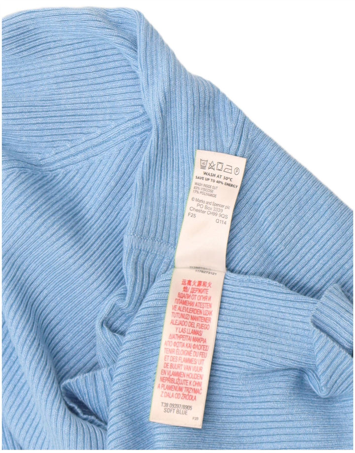 Женский топ с длинным рукавом Marks & Spencer UK 18 XL, синий вискоза