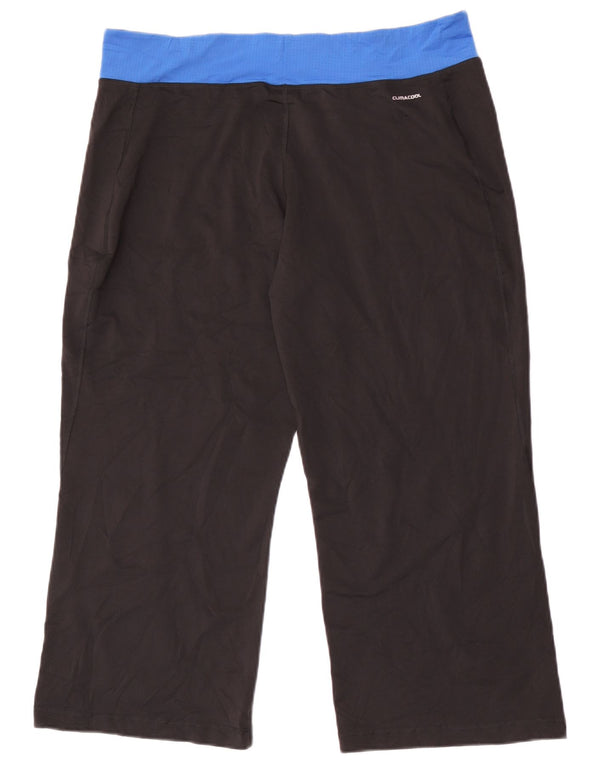 Женские укороченные спортивные брюки Adidas UK 22 3XL, черные полиэстер с цветными блоками