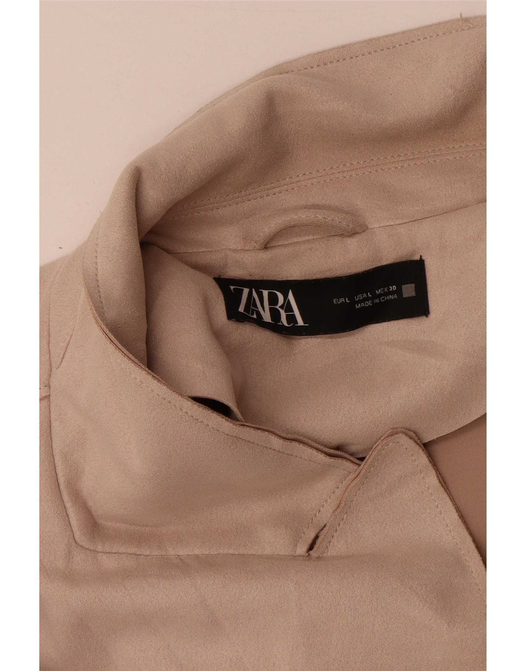 Женский удлиненный жилет Zara UK 16, большой размер, бежевый из полиэстера