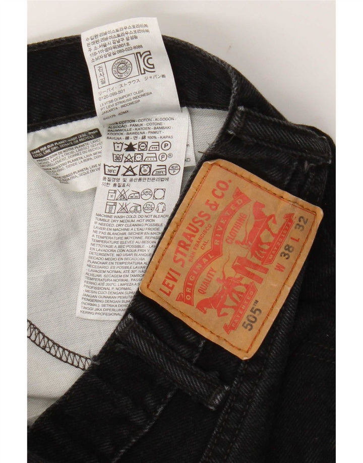 Мужские прямые джинсы Levi's 505 W38 L32, черный хлопок