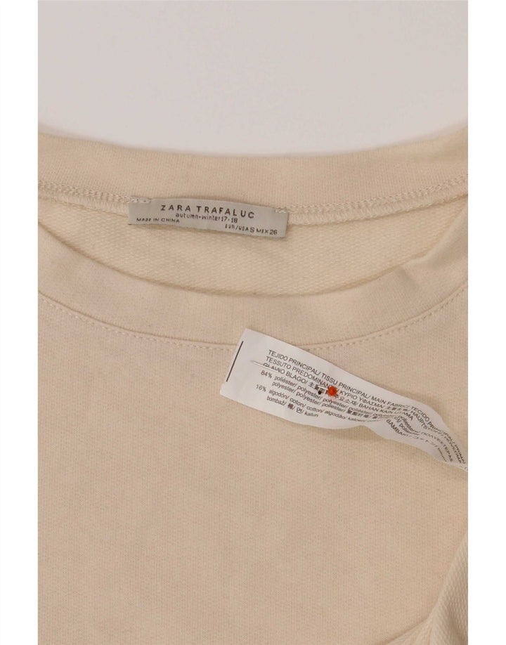 Zara Женский оверсайз-топ с длинным рукавом UK 10, маленький, бежевый, цветной блок