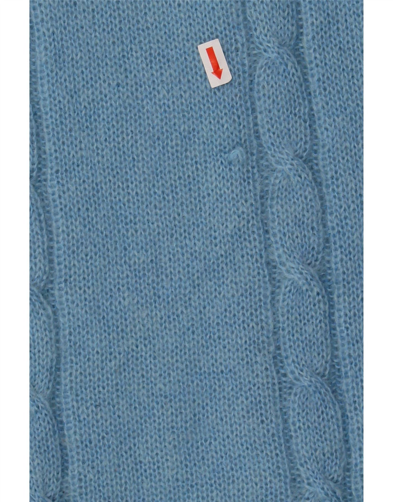 BERLUTI Womens Polo Neck Jumper Sweater UK 16 Large Blue Mohair Vintage Berluti and Second-Hand Berluti from Messina Hembry 