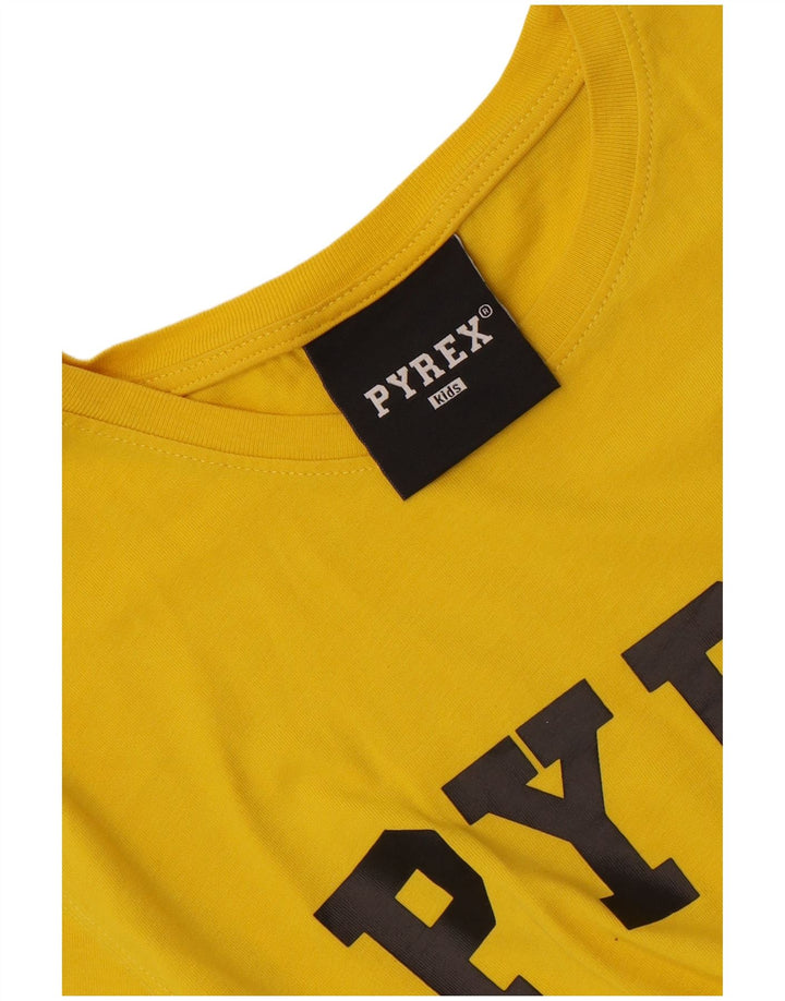 Футболка с рисунком для мальчиков Pyrex, топ 13–14 лет, желтая
