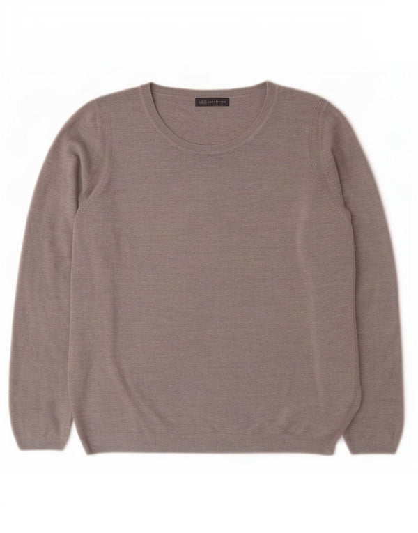 Женский джемпер с вырезом «лодочка» Marks & Spencer UK 18 XL, серый акрил