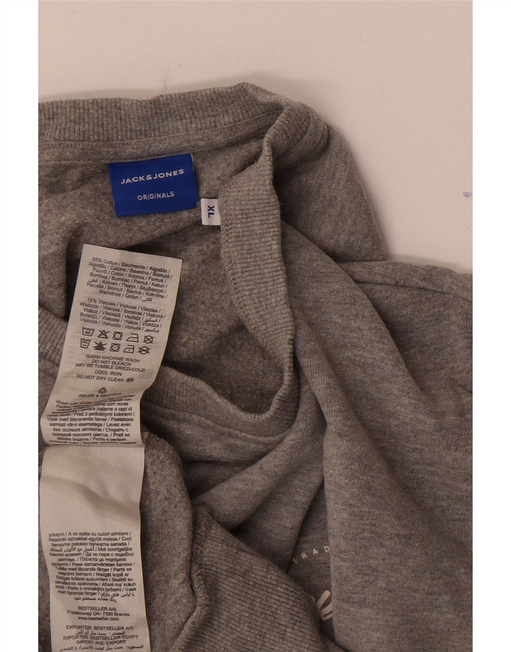 Мужской свитшот Jack & Jones XL, серый хлопок с крапинками
