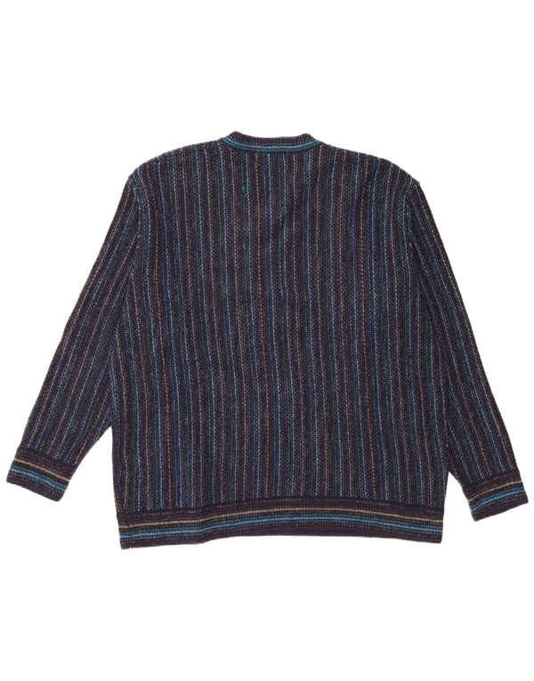 Мужской джемпер с v-образным вырезом NANI BON IT 54 XL темно-синий в полоску акрил